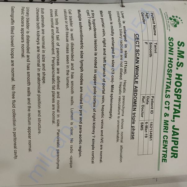 Medical report confirmed liver infection