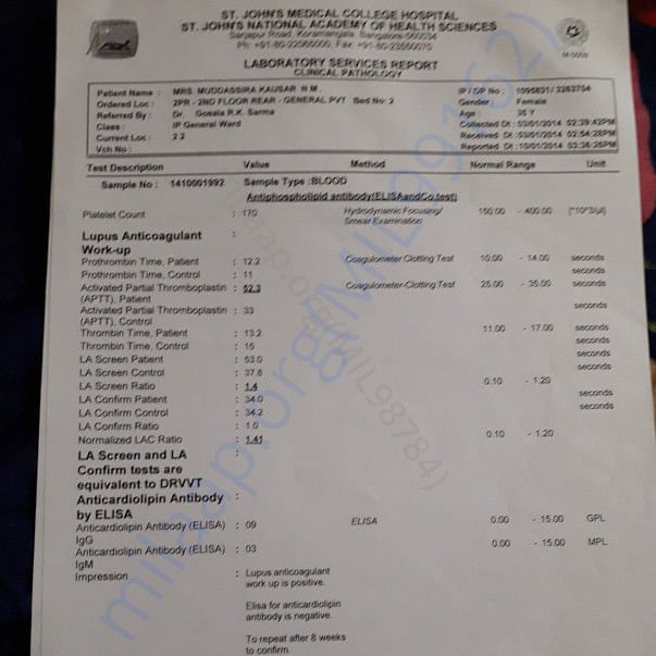 Blood report 3