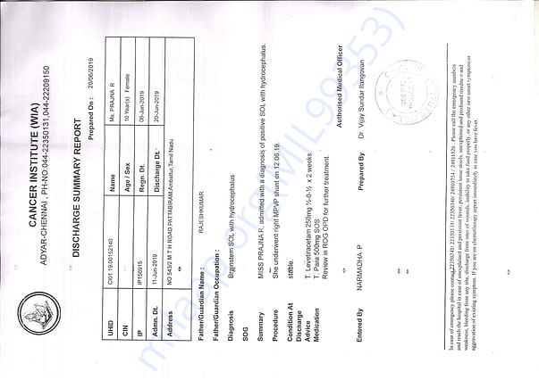 hospital prescription