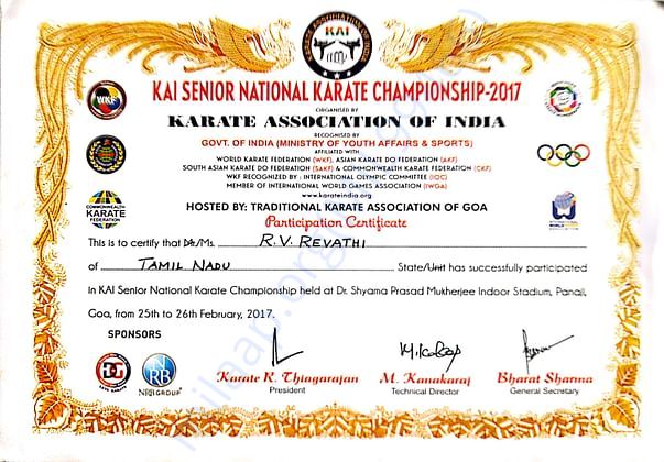 GOT SELECTED FOR KAI SENIOR NATIONAL LEVEL IN 2017 IN KOLKATA
