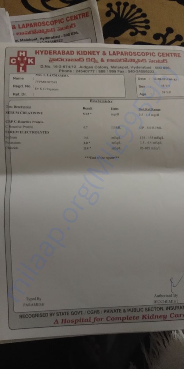 Kidney failure creatine adverse condition