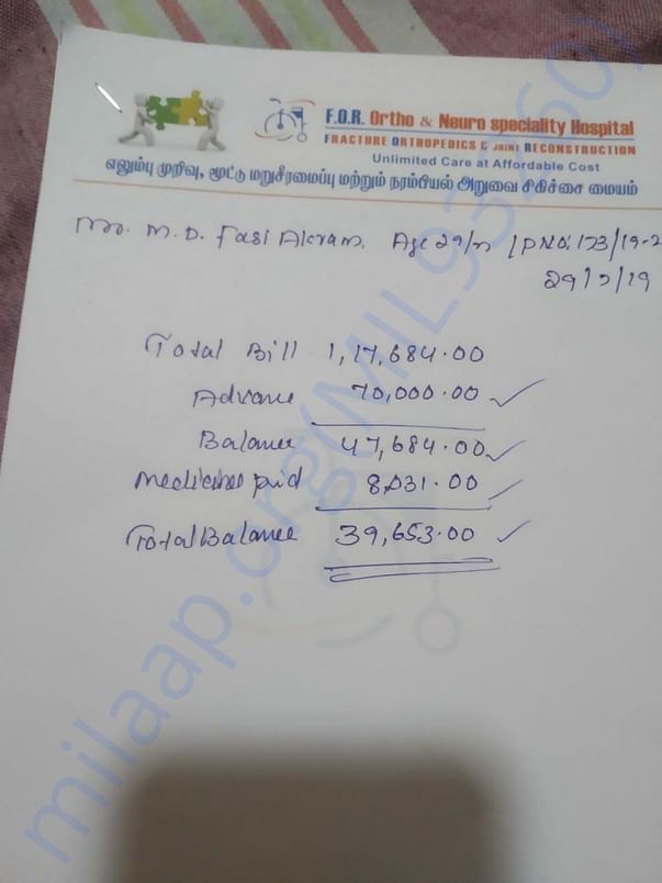 Amount Paid to the Hospital