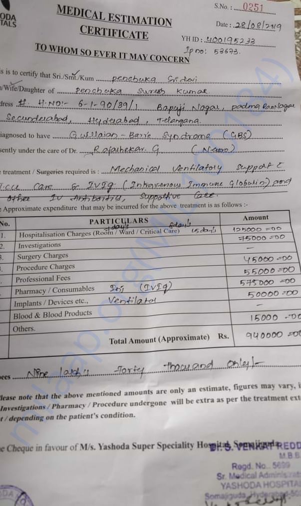 Estimation letter