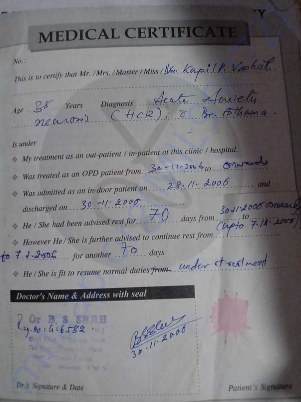 Medical report