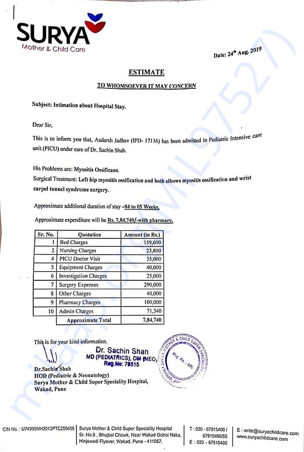 Estimate Letter