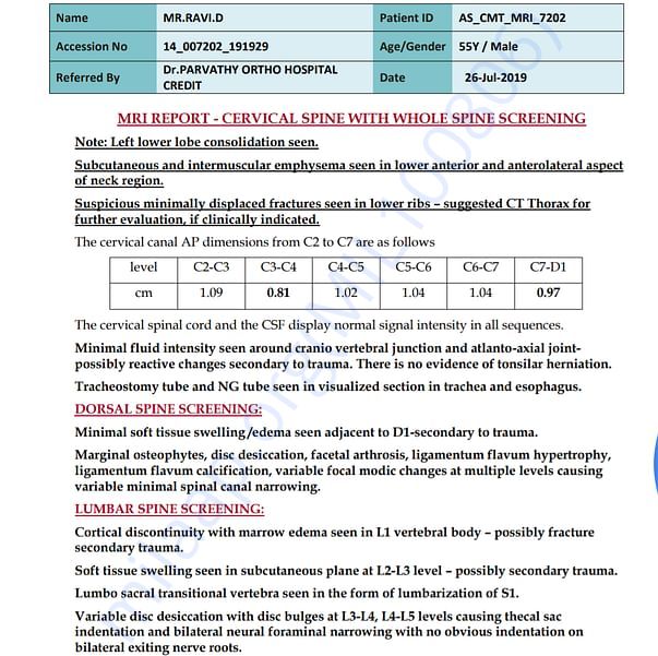 Medical Report