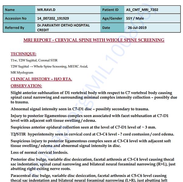 Medical Report