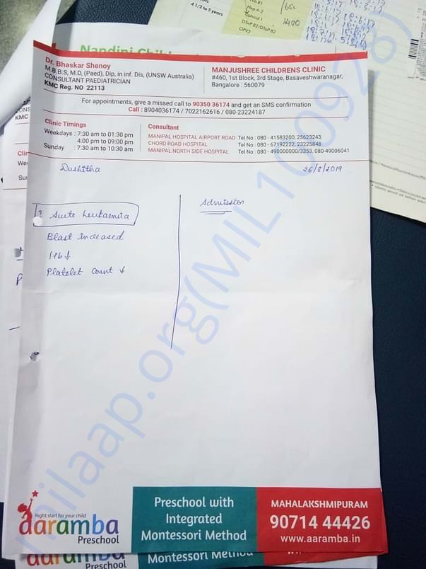 Found about the leukemia