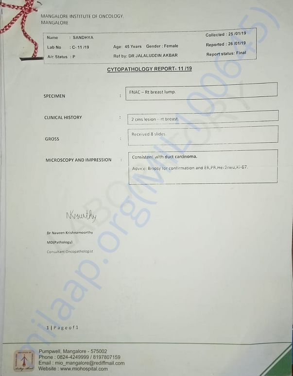 Cytopathology Report