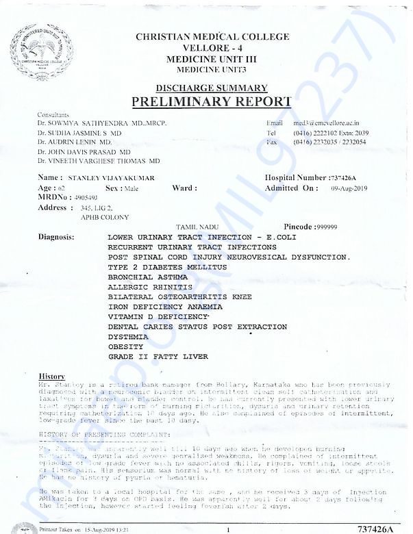 Medical Summary