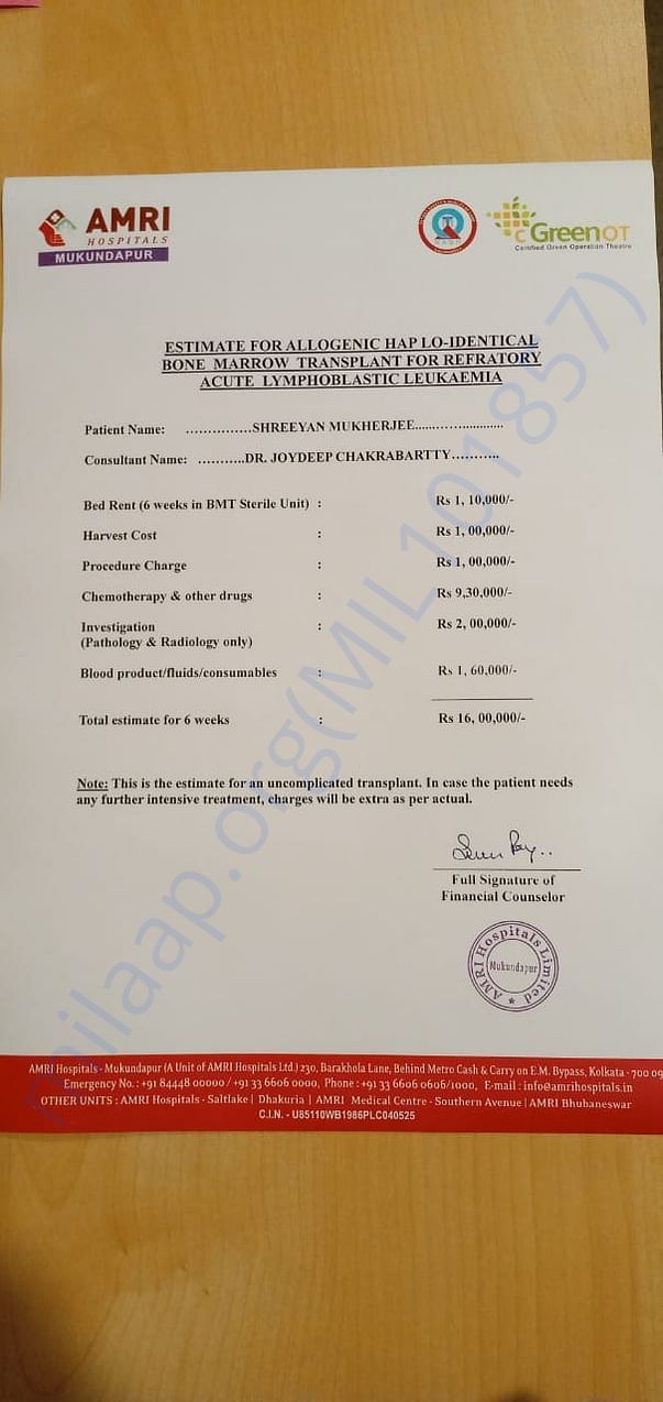 Estimation letter