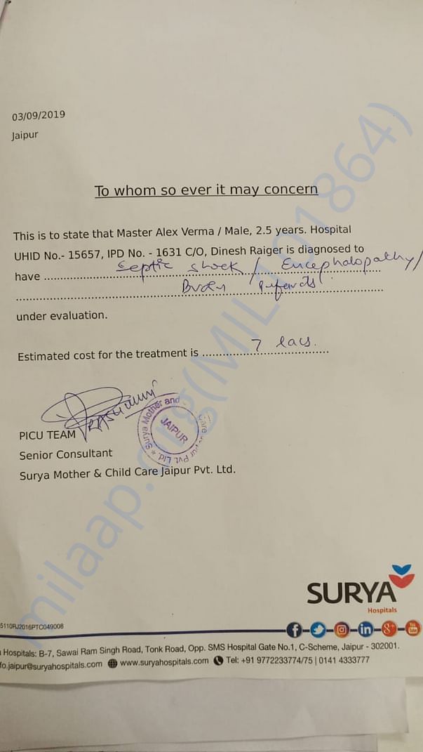 Estimation letter