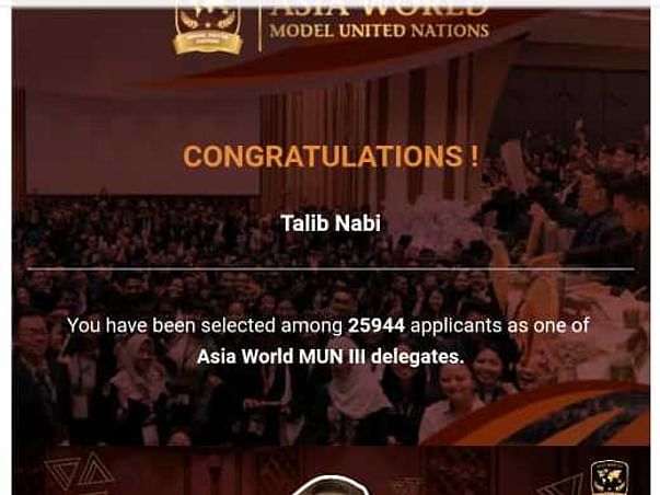 Support Me To Represent INDIA in Asia World United Nation.