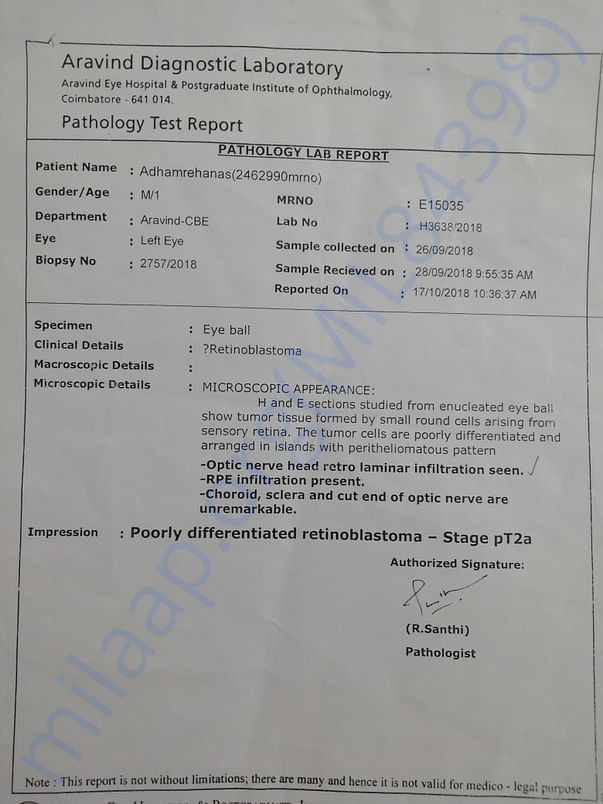 My son biopsy report