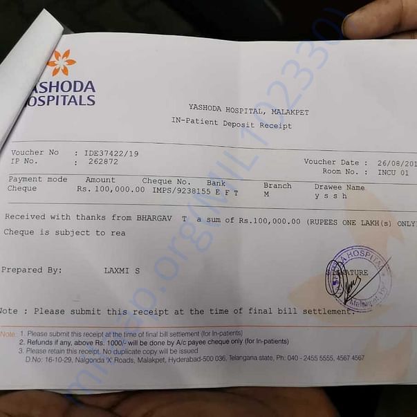 Initial Payment at Admission