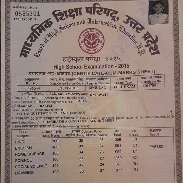 10 th Certificate