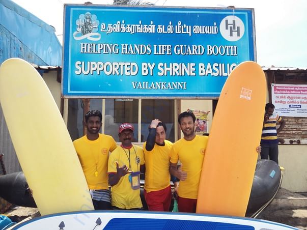 Voluntary lifeguard service at Shrine Velankani festival