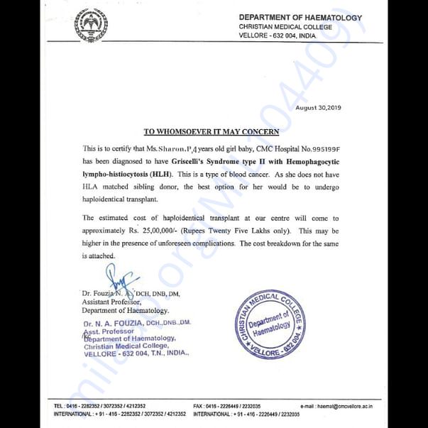 Admission letter