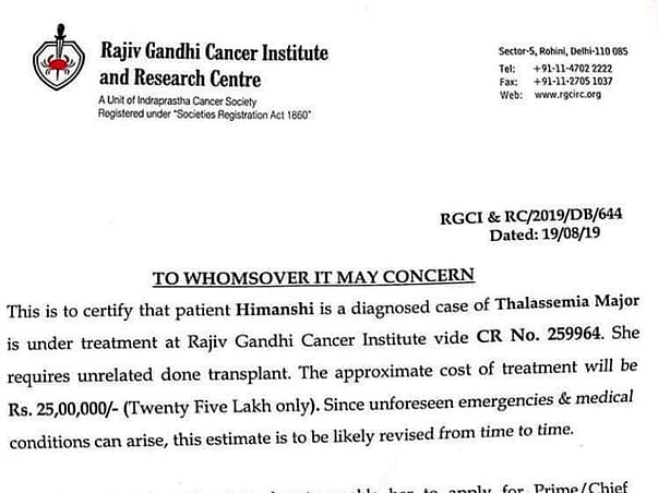 Help Himanshi Undergo Bone MArrow Transplant