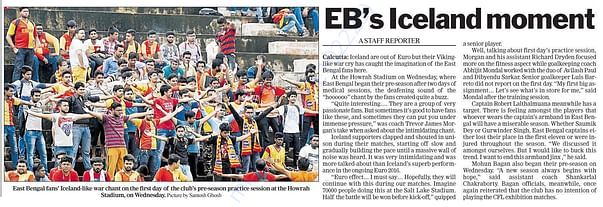 East Bengal Ultras in Telegraph India