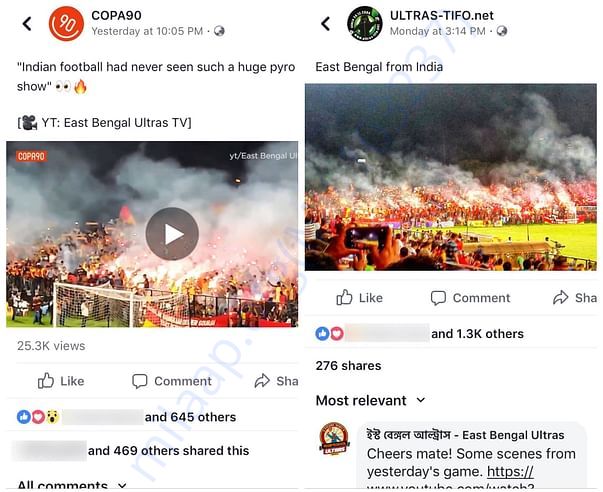 East Bengal Ultras in Copa90 & Ultras-Tifo