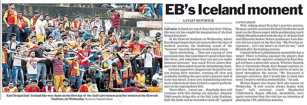 East Bengal Ultras in Telegraph India