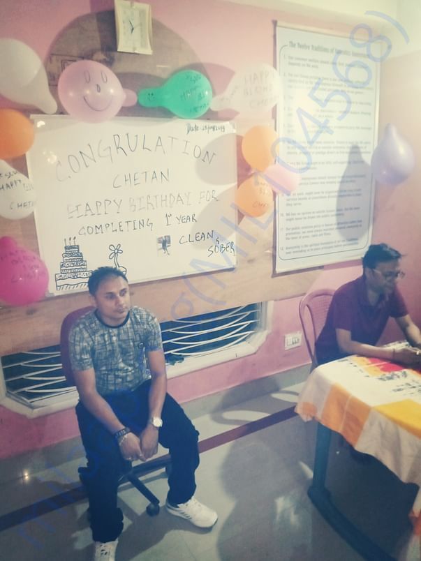 Celebrating one year sober birthday without drugs and alcohol