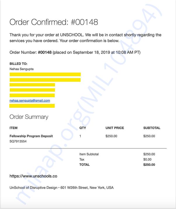 Fellowship - Deposit Payment