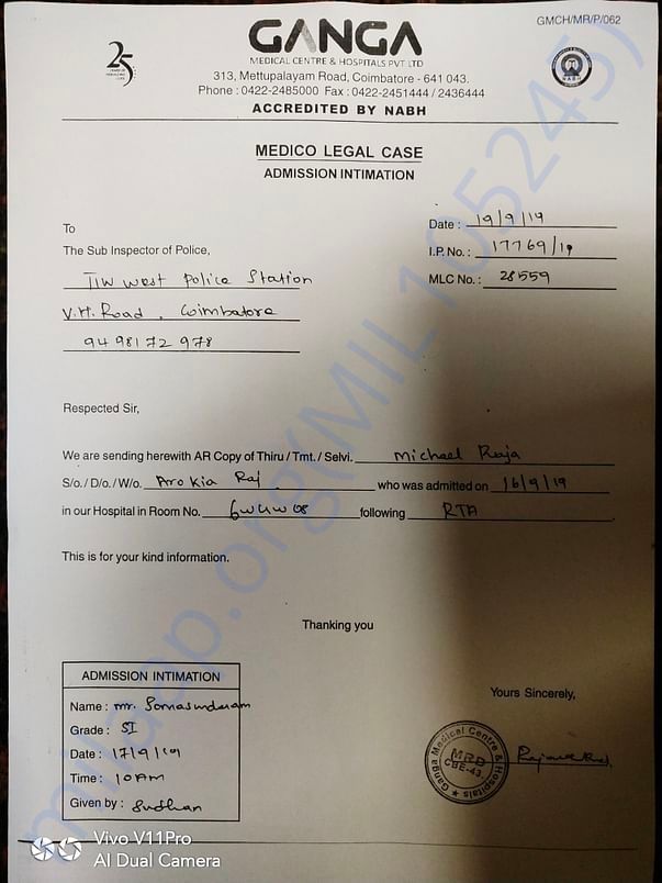Medico legal report