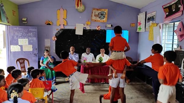 students doing physical education