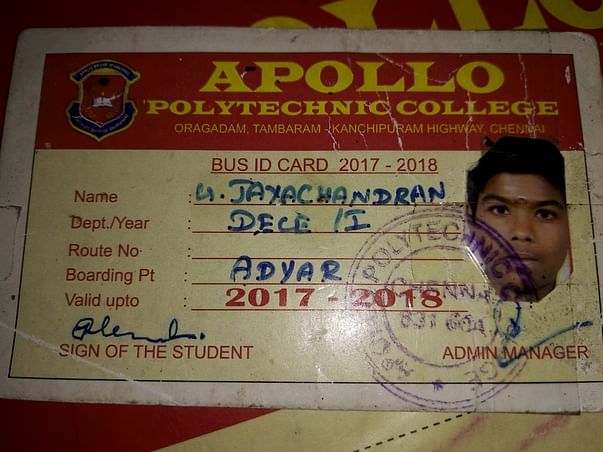 Help Jayachandran To Complete His Final Year Engineering Diploma
