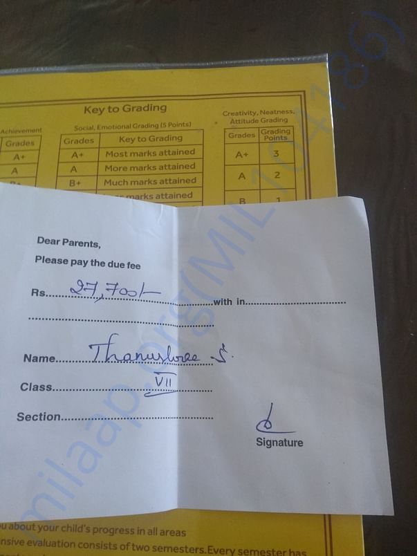 Fee Receipt and Mark Sheet