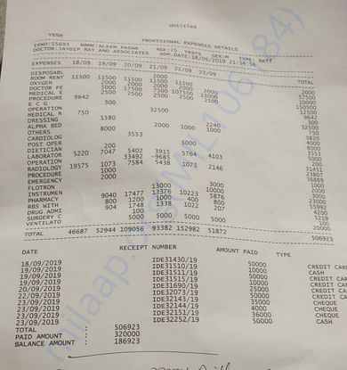 Till now Bill ..and all daily charges mentioned