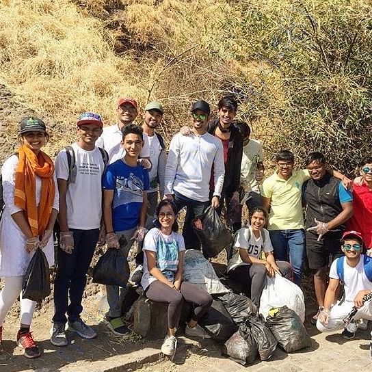 SINHAGAD FORT CLEANING DRIVE ON ACCOUNT OF SHIV JAYANTI