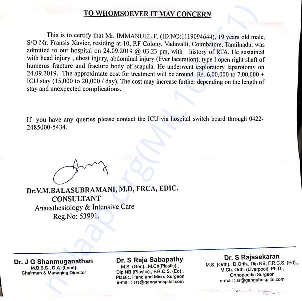 Estimation Letter