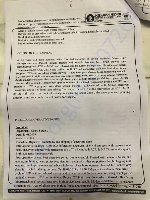 Hospital statement