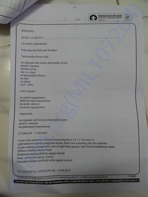 Hospital statement