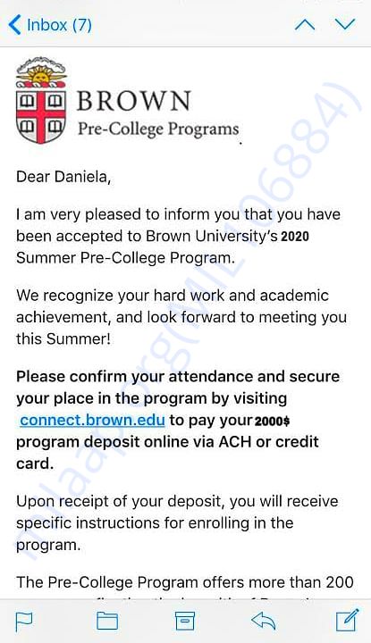 Feeses Letter from college