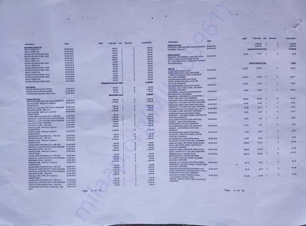 Medical bills page 3-4
