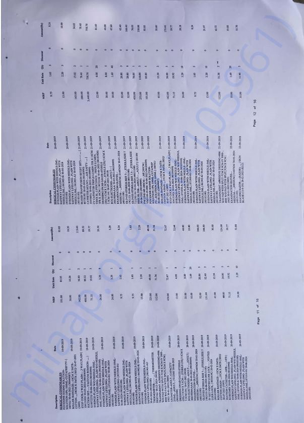 Medical bills page 11-12