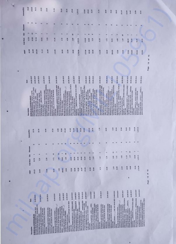 Medical bills page 13-14