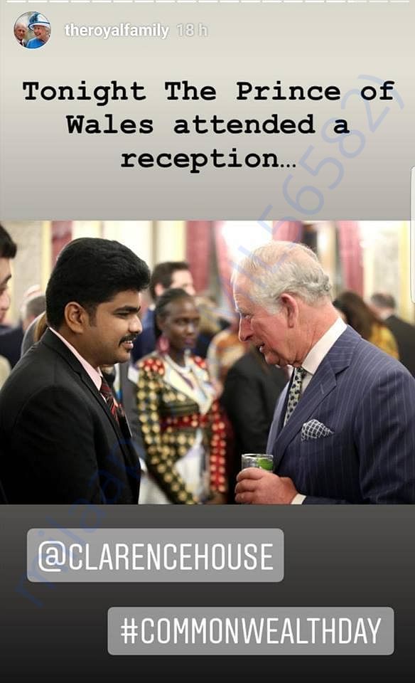 No Food Waste Founder Mr.Padmanaban Gopalan with Prince Charles
