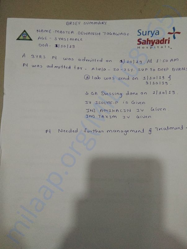 The Test and treatment given by Surya Sahyadri Hospitals