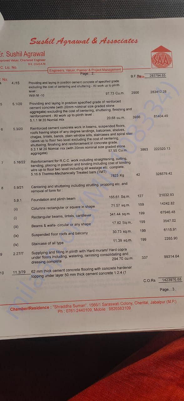 Estimation certificate copy