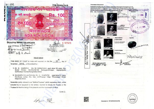Our non-profit charity documents