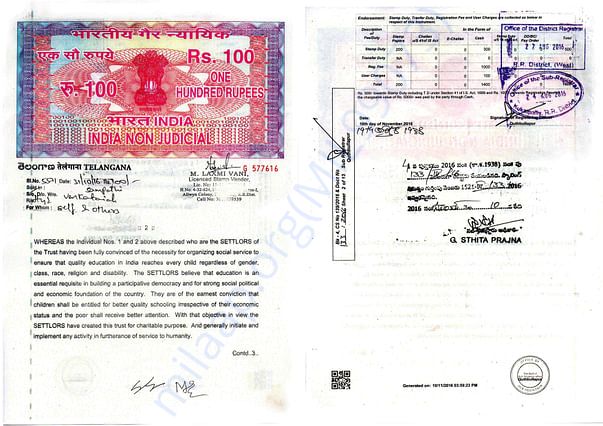 Our non-profit charity documents