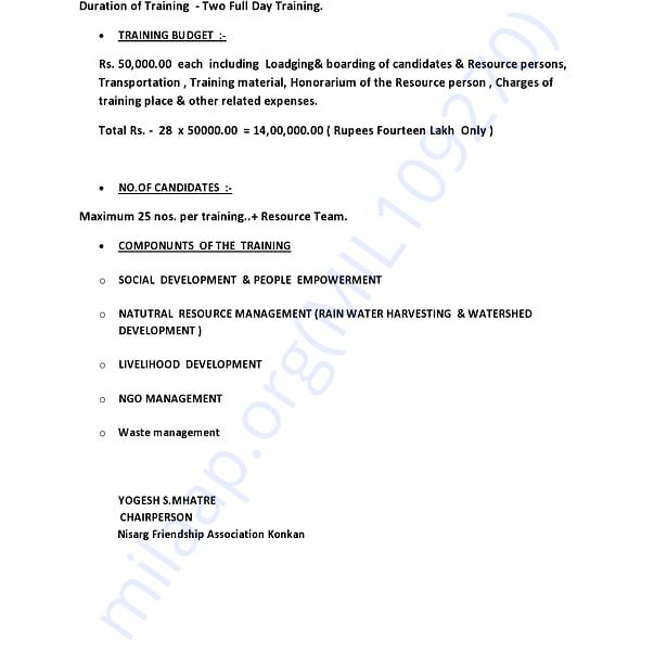 Estimation Letter