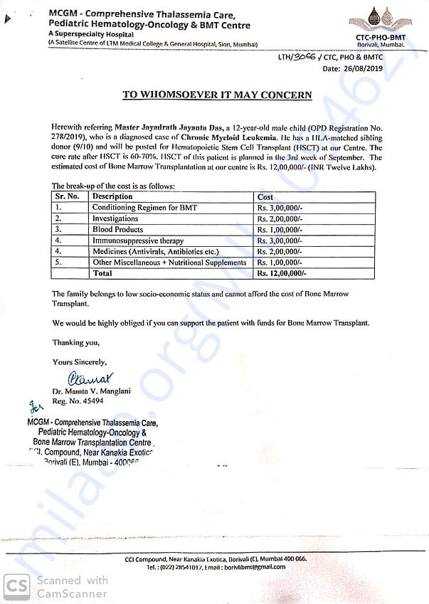 Estimation letter