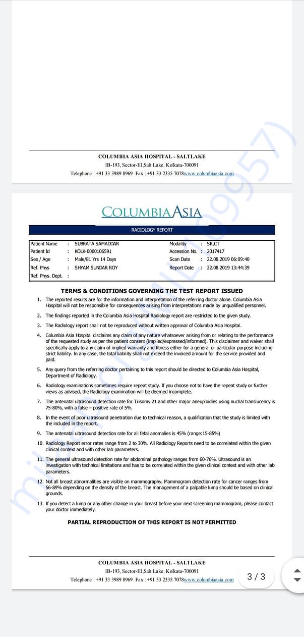 Radiology report
