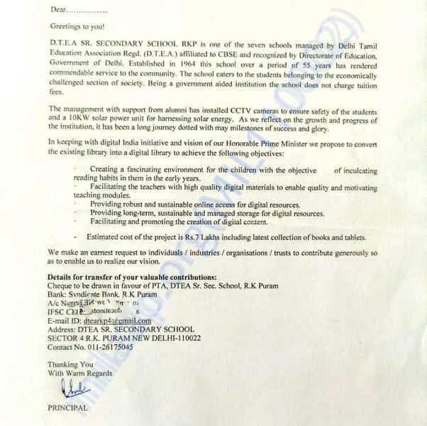 Estimation Letter